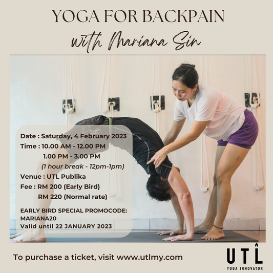 Yoga for Backpain with Mariana Sin on 4 February 2023, 10am - 3pm