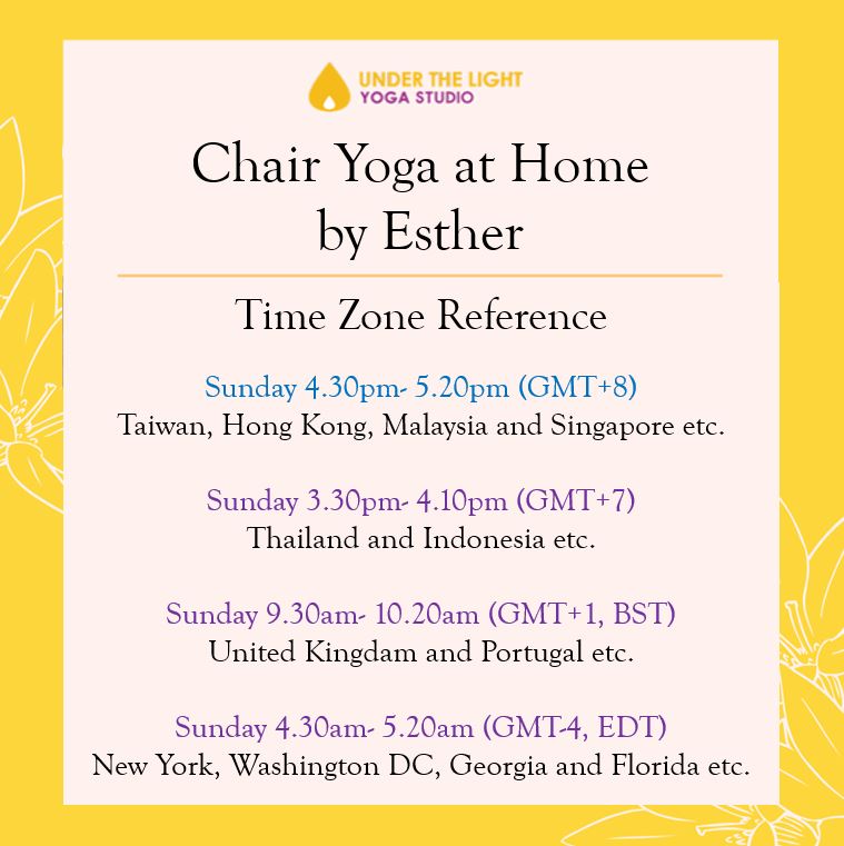 [Online] Chair Yoga at Home by Esther (50 min) at 4.30pm Sun on 24 May 2020 - finished