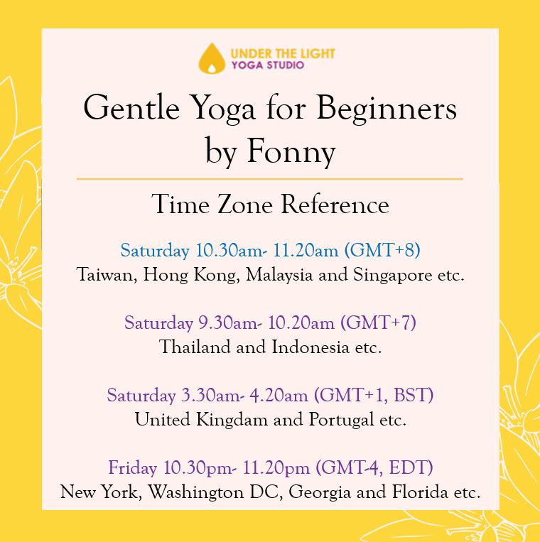 [Online] Gentle Yoga for beginners (50 min) at 10.30am Sat on 25 Apr 2020 -finished