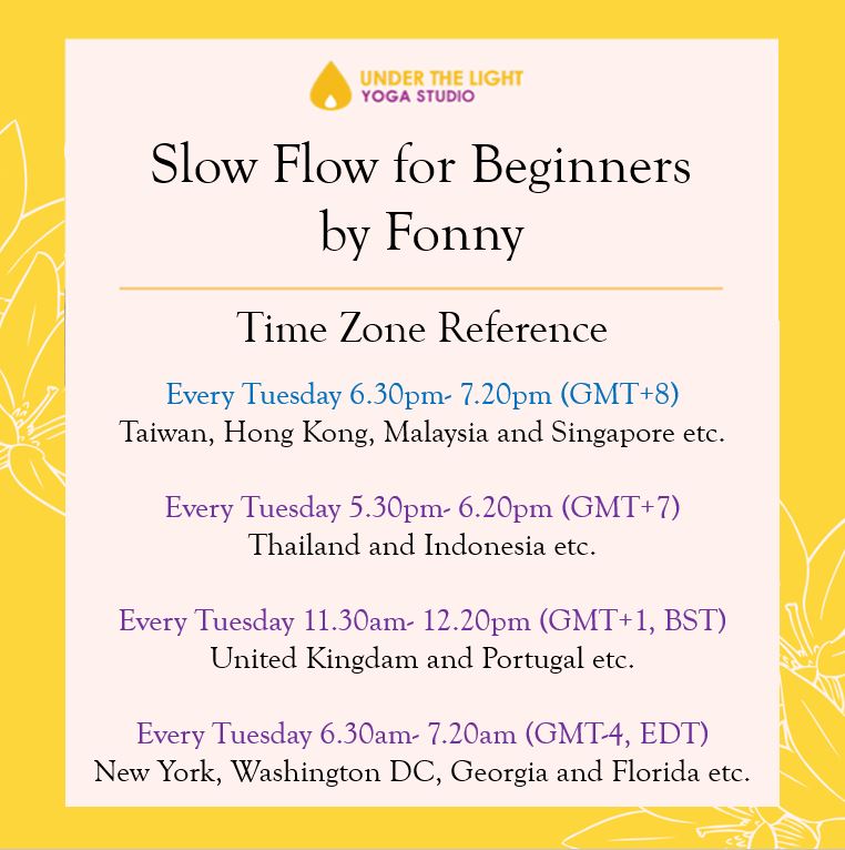 [Online] Slow Flow for beginners (50 min) at 6.30pm Tue on 5 May 2020 -finished