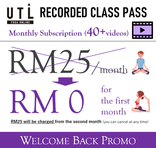 MONTHLY RECORDED CLASS PASS (first month RM0 with promo code "welcomeback0")